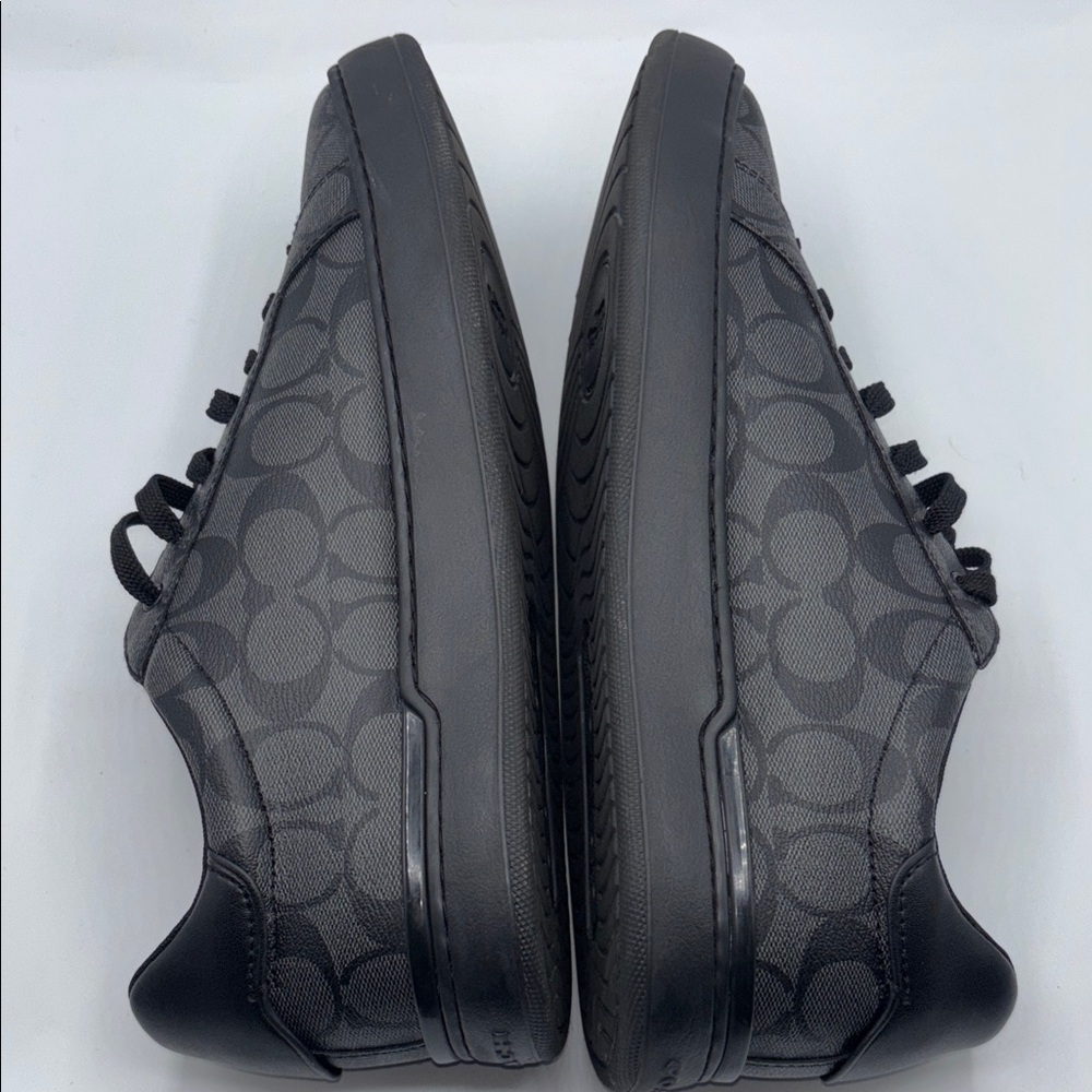 Coach Men’s High Line Signature Logo Black Leather Sneakers Size 12 - Picture 11 of 13